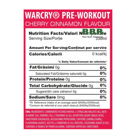 Warcry PWO Drink 330ml, Genius Nutrition