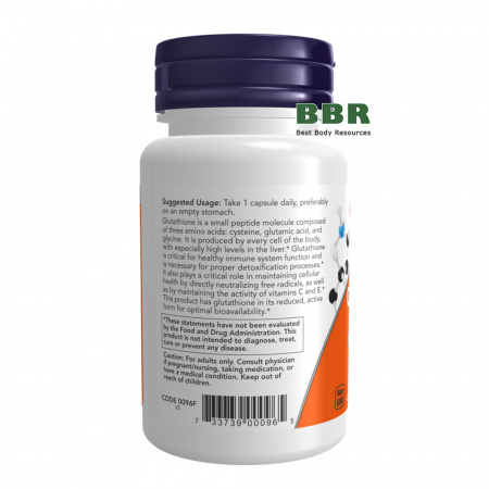 Glutathione 250mg 60 Veg Caps, NOW Foods