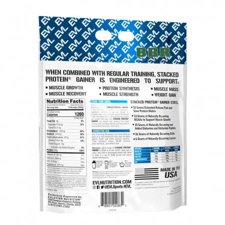 Stacked Protein Gainer 5,44kg, EVL Nutrition