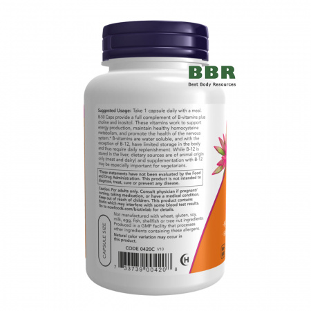 B-50 250 Veg Caps, NOW Foods B-50 250 Veg Caps, NOW Foods