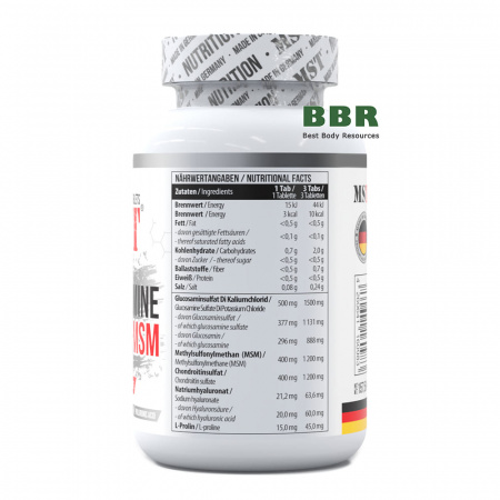 Glucosamine Chondroitin MSM + Hyaluronic Acid & L-Prolin 90 Tabs, MST