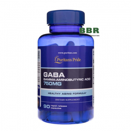 GABA 750mg 90 Caps, Puritans Pride GABA 750mg 90 Caps, Puritans Pride