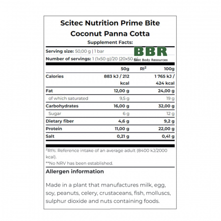 Protein Bar Prime Bite 50g, Scitec Nutrition