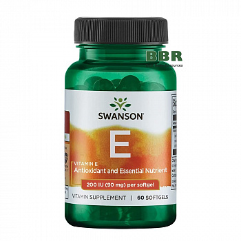 Vitamin E 200iu 90mg 60 Softgels, Swanson