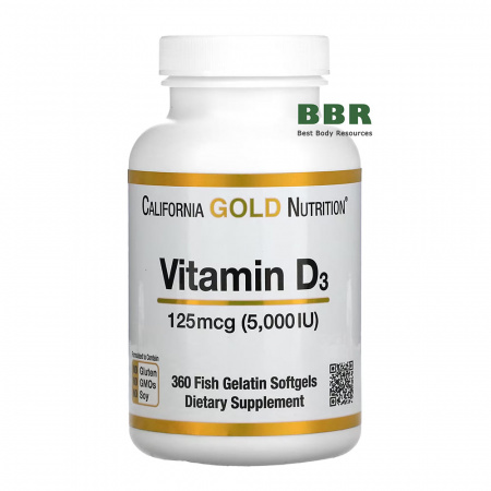 Vitamin D3 5000iu 360 Fish Softgels, California GOLD Nutrition Vitamin D3 5000iu 360 Fish Softgels, California GOLD Nutrition