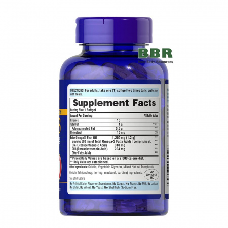 Double Strength Omega 3 1200mg 90 Softgels, Puritans Pride