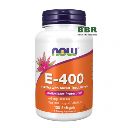 E-400 mixed + Selenium 100 Softgels, NOW Foods