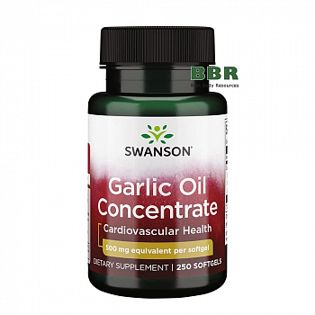 Garlic Oil Concentrate 500mg 250 Softgels, Swanson