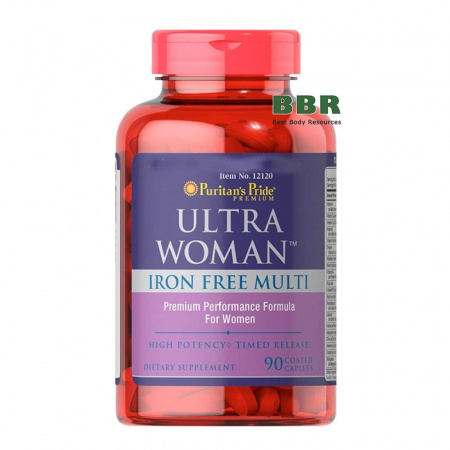 Ultra Woman Iron Free Multi 90 Tabs, Puritans Pride Ultra Woman Iron Free Multi 90 Tabs, Puritans Pride