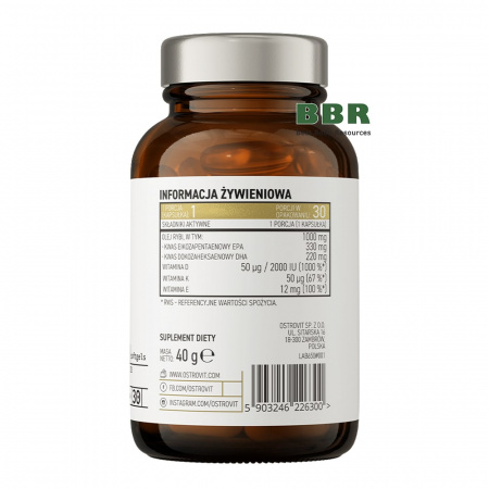 Elite Omega 3 D3 + K2 30 Softgels, OstroVit Pharma