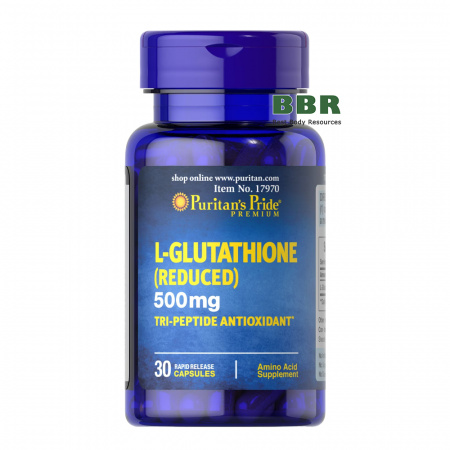 L-Glutathione Reduced 500mg 30 Caps, Puritans Pride