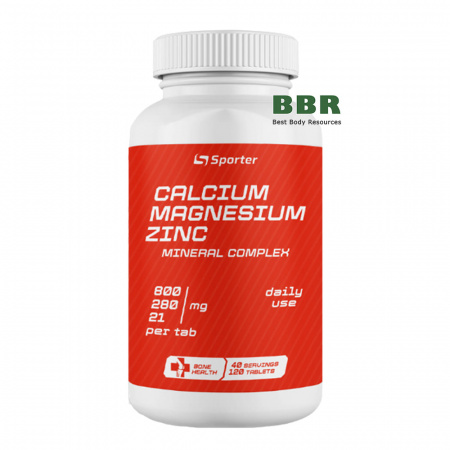 Calcium Magnesium Zinc 120 Tabs, Sporter