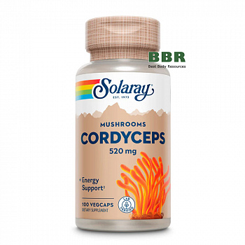 Cordyceps 520mg 100 Veg Caps, Solaray