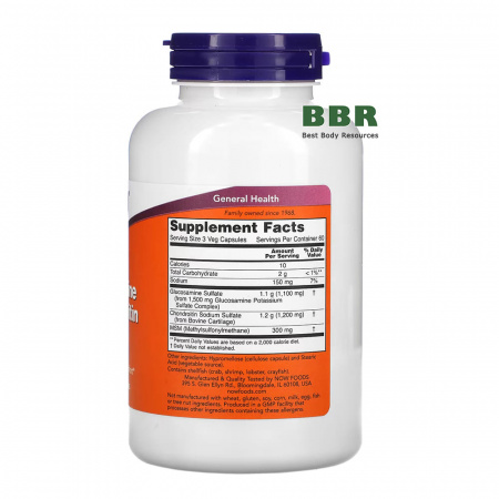Glucosamine & Chondroitin MSM 180 Caps, NOW Foods