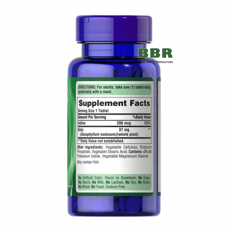 Sea Kelp with 200mcg of Iodine 250 Tabs, Puritans Pride