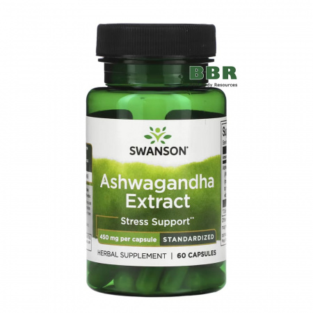 Ashwagandha Extract 450mg 60 Caps, Swanson