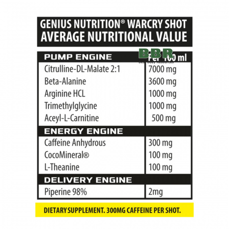 Warcry Liquid Shot 100ml, Genius Nutrition