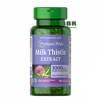 Milk Thistle Extract 1000mg Equivalent 90 Softgels, Puritans Pride