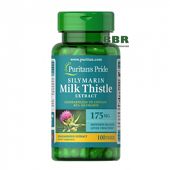 Silymarin Milk Thistle Extract 175mg 100 Caps, Puritans Pride