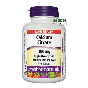 Calcium Citrate 300mg 120 Tabs, Webber Naturals