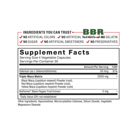 MACA Max 2000mg 120 Veg Caps, Force Factor