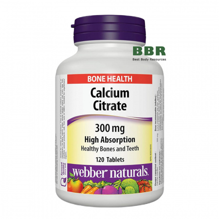 Calcium Citrate 300mg 120 Tabs, Webber Naturals