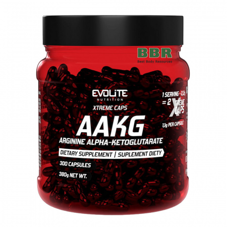 AAKG Arginine Alpha-Ketoglutarate 300 Caps, Evolite