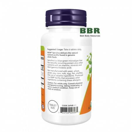 Spirulina 500mg 500 Tabs, NOW Foods