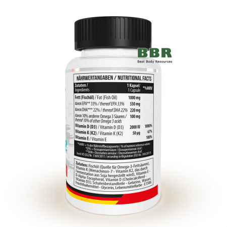 Omega 3 65% D3 plus K2 60 Softgels, MST