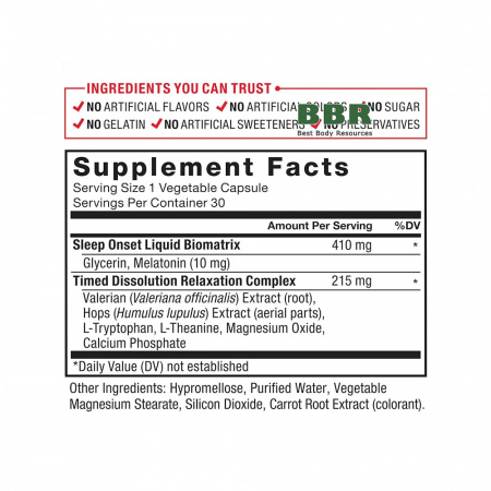 Somnapure Time Release Melatonin 10mg 30 Caps, Force Factor