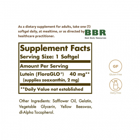 Lutein 40mg Eye Health 30 Softgels, Solgar