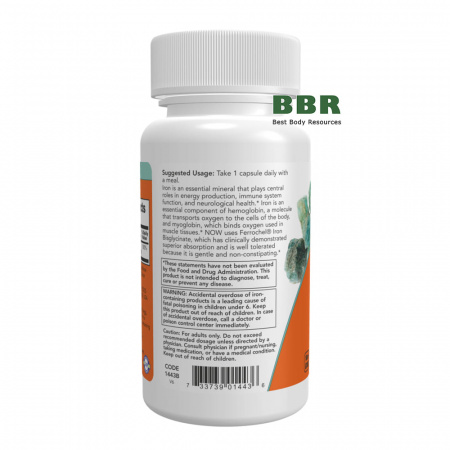 Iron 18mg 120 Caps, NOW Foods