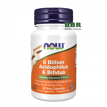 8 Billion Acidophilus & Bifidus 60 Veg Caps, NOW Foods