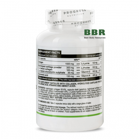Hyaluronic Acid & Collagen 120 Caps, Progress Nutrition