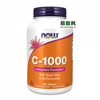 Vitamin C-1000 with Rose Hips 250 Tabs, NOW Foods