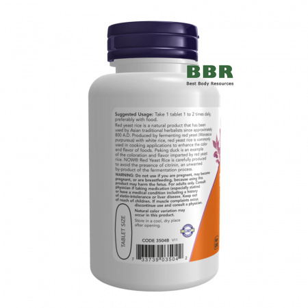 Red Yeast Rice 1200mg 60 Tabs, NOW Foods