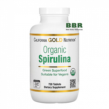 Organic Spirulina 500mg 720 Tabs, California GOLD Nutrition