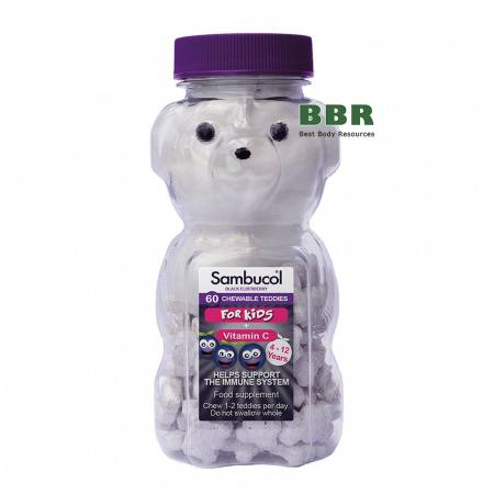 Immune Support Kids Teddies 60 Chew Tabs, Sambucol