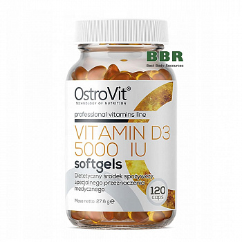 Vitamin D3 5000iu 120 Softgels, OstroVit