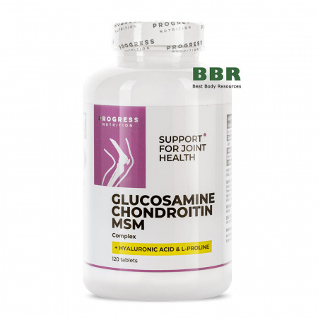 Glucosamine Chondroitin MSM plus Hyaluronic 120 Tabs, Progress Nutrition
