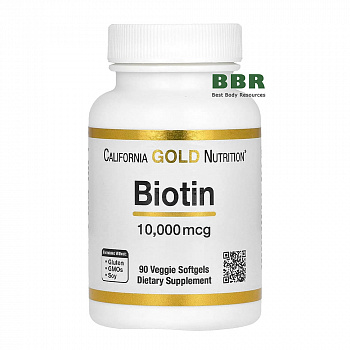 Biotin 10000mcg 90 Softgels, California GOLD Nutrition