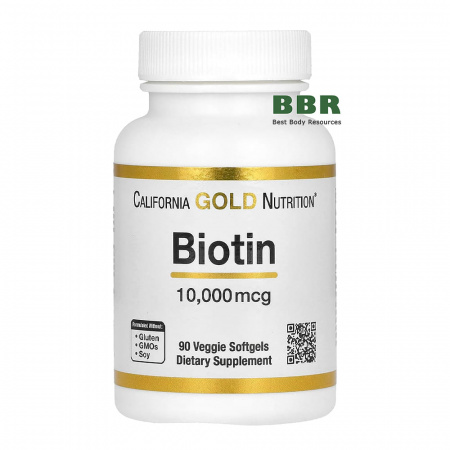 Biotin 10000mcg 90 Softgels, California GOLD Nutrition
