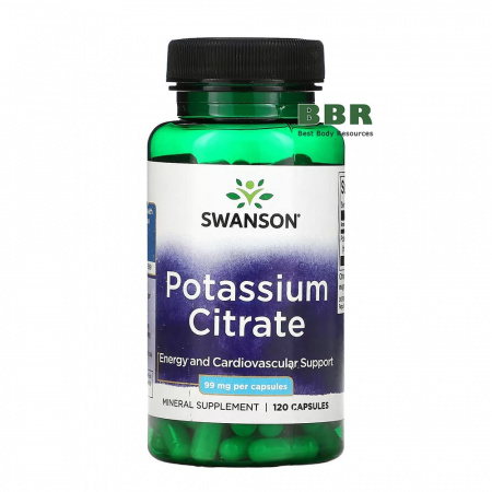 Potassium Citrate 99mg 120 Caps, Swanson