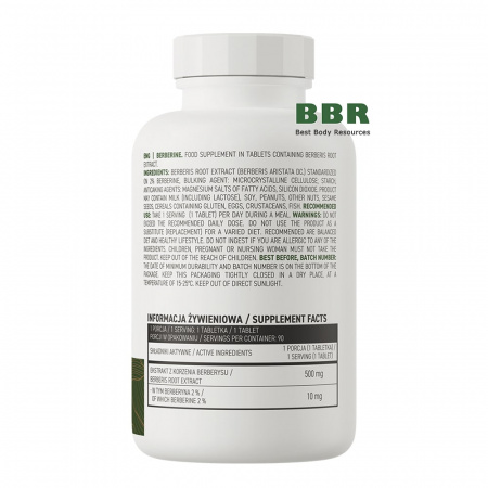 Berberine 500mg 90 Tabs, OstroVit