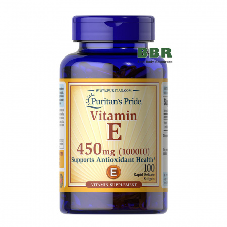 Vitamin E 450mg 1000iu 100 Softgels, Puritans Pride