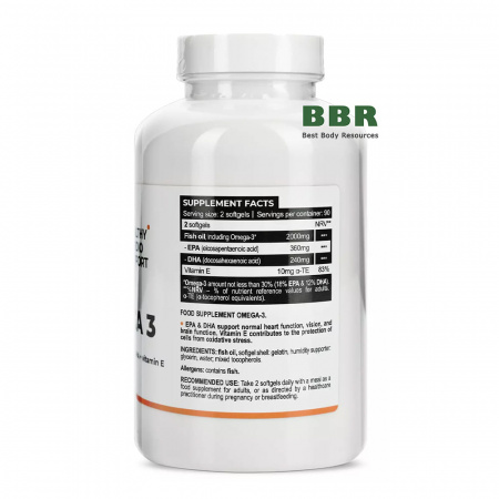 Omega 3 Fish Oil 180 Softgels, Progress Nutrition