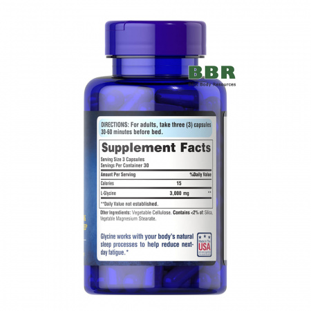 Glycine 3000mg 90 Caps, Puritans Pride