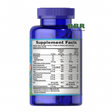Pre-Vites Childrens Multivitamin 100 Chewables, Puritans Pride