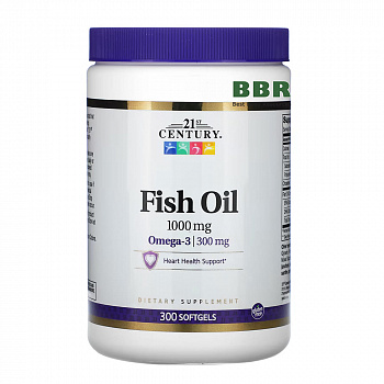 Fish Oil 1000mg 300 softgels, 21st Century