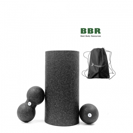Набор массажных мячей  и роллер 2433 Black, 4YourHealth